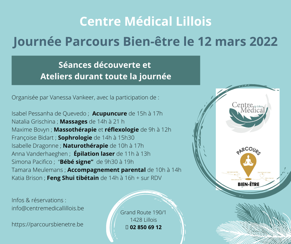 Parcours bien être 12 mars 2022 - plus d'infos sur https://parcoursbienetre.be/